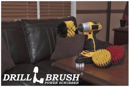 Interior Car Detailing Drill Brush Set - Soft Bristle Power Scrubber Attachments for Cleaning Car, Truck, Upholstery, Carpet, Leather, Seats, Wheels, Rims, Dash, Console, & Trim - Nylon Auto Scrubber