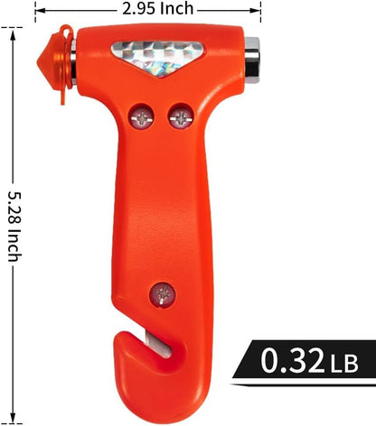 MOTORBUDDY 2-Pack Car Safety Hammer Seatbelt Cutter, Auto Emergency Escape Hammer with Window Glass Breaker and Seat Belt Cutter, Striking Red Escape Tool for Car Accidents