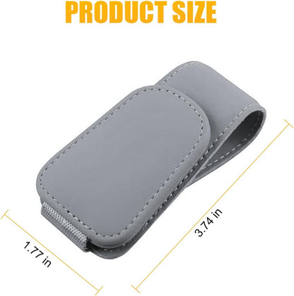 AICEL Sunglasses Holders for Car Sun Visor, Leather Eyeglasses Hanger Mounter, Magnetic Glasses Holder and Ticket Card Clip, Auto Interior Accessories Universal for SUV Pickup Truck