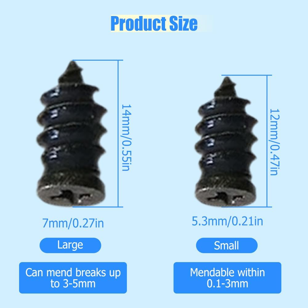 Tire Repair Nails Kit with 2 Sizes, Screw in Tire Repair Plugs with Box and Screwdriver, Fast Self-Service Tire Repair Tools (40 Pcs)