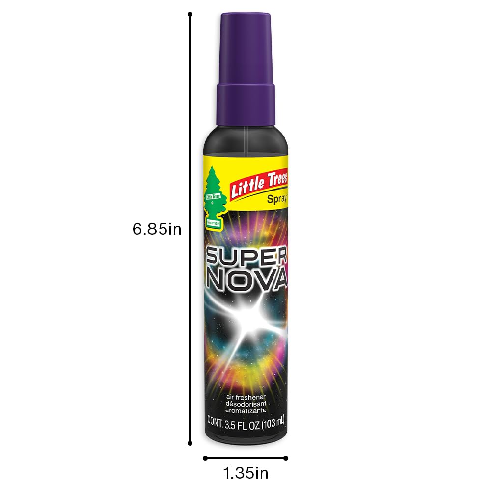 LITTLE TREES Car Air Freshener | Spray Provides a Long-Lasting Scent for Auto or Home | On-the-go Freshness | Black Ice, 6 Air Fresheners