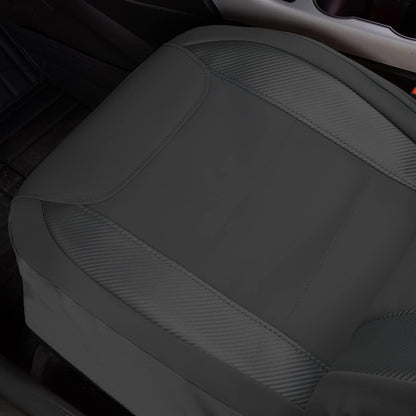 Flying Banner Carbon Fiber Leather Vehicle Seat Covers, Leopard Gray Black, Universal Fit - 8PCS
