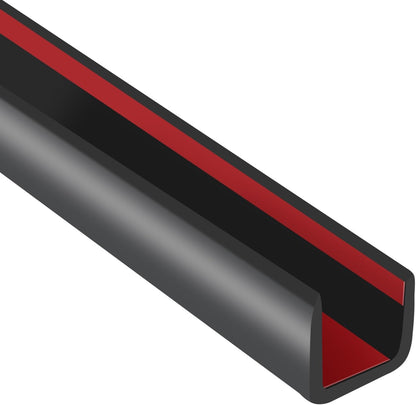 Rubber Edge Trim, 1/16" Self Adhesive Flexible U Channel Edge Protecter for Sheet Metal, Car Doors, U Shaped Sharp Edge Guards, Fit for 0-5/64" Wide Edge, Black Color, 10Ft, EPDM Material