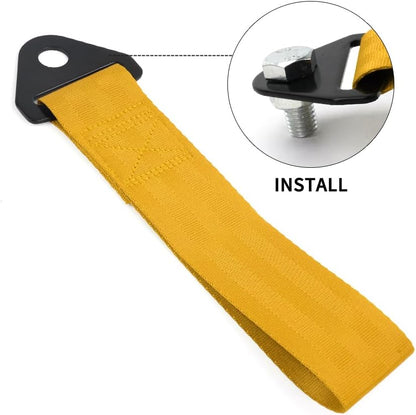 RASTP Racing Tow Strap, Car Modification Sports Trailer Belt Fit for Front or Rear Front Bumper Decorative (Red)