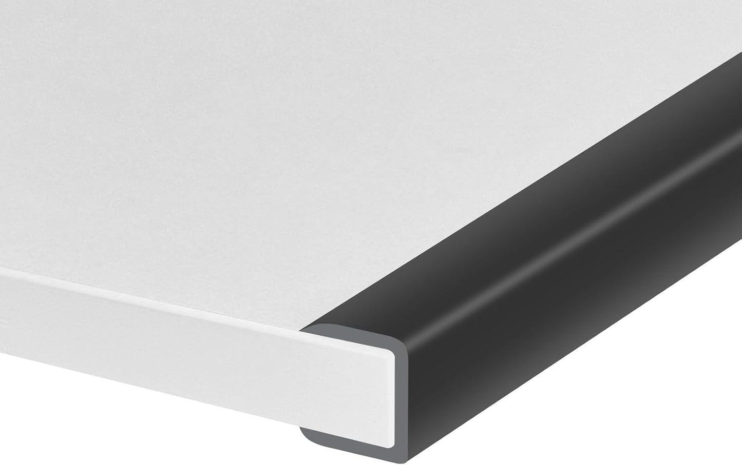 Rubber Edge Trim, Self-Adhesive Rubber Edge Trim, Edge Protector for Sheet Metal, EPDM Material, Fit 1/16"(1.0mm), Length 10Ft, Black Color, U Channel Edge Trim - Colors A