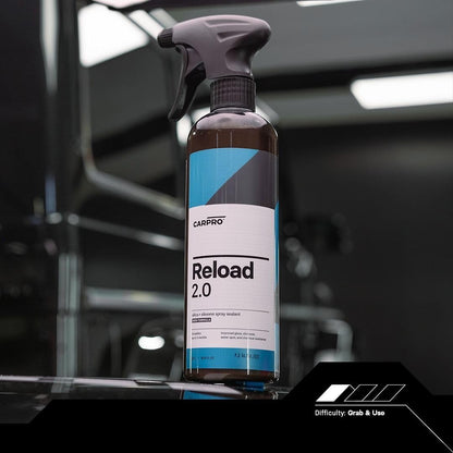 CARPRO Reload 2.0 Spray Sealant, Silica + Siloxane Ceramic Spray for Ceramic Coating, Super Hydrophobic, Self-Cleaning: Improved Gloss, Slickness, Water Spot & Chemical Resistance - 500mL (17oz)