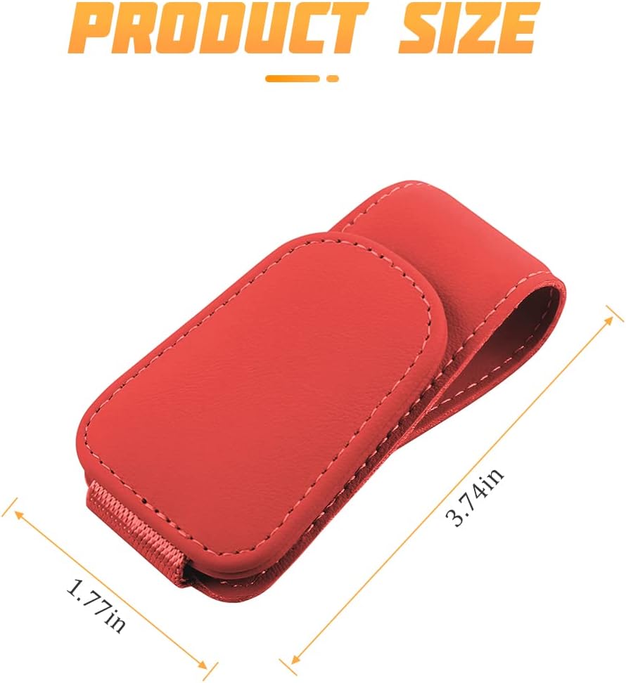 AICEL Sunglasses Holders for Car Sun Visor, Leather Eyeglasses Hanger Mounter, Magnetic Glasses Holder and Ticket Card Clip, Auto Interior Accessories Universal for SUV Pickup Truck