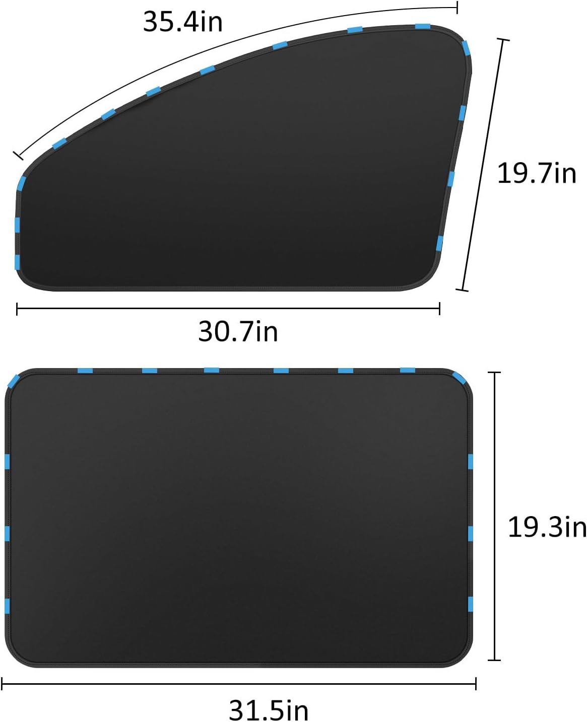Car Window Sun Shades Curtains - Magnetic Privacy Curtains Side Window Sun Shades 100% Block Light Car Window Covers with Cooler Feeling 4Pcs, Thicken(Thickset, 4pcs)