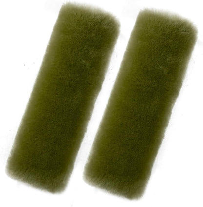 Andalus Brands 2 Pack Genuine Merino Wool Sheepskin Seat Belt Cover – Soft Shoulder Pad, Neck Cushion Protector – Authentic Car Accessories (Pearl)