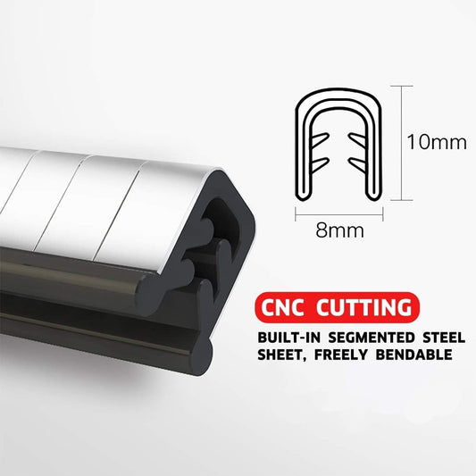 MYFAMIREA 33Ft(10M) Long Car Door Edge Guards, U Shape Edge Trim Rubber Seal Protector Car Door Protection Anti-Collision Rubber Clips Easy to Cut No Need Adhesive Fit for Most Vehicles| Black