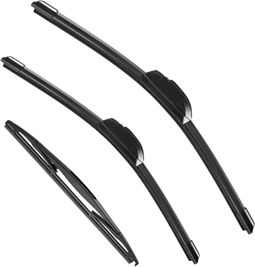 3 Pack Windshield Wiper Blades Compatible with Mazda CX-5 2017-2025 and CX-9 2016-2023, Front and Rear, 24" 18" 14" - Colors B
