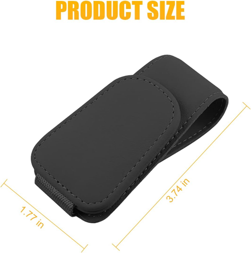 AICEL Sunglasses Holders for Car Sun Visor, Leather Eyeglasses Hanger Mounter, Magnetic Glasses Holder and Ticket Card Clip, Auto Interior Accessories Universal for SUV Pickup Truck