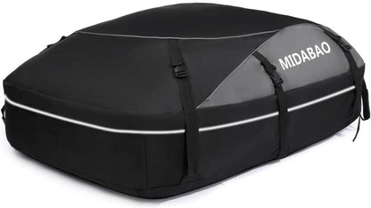 MIDABAO 20 Cubic Waterproof Duty Car Roof Top Carrier-Car Cargo Roof Top Bag, Waterproof & Coated Zippers includes Anti Slip Mat with or without Racks (20 Cubic Feet)