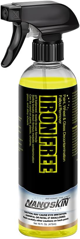 Nanoskin IRON FREE Paint, Wheel and Glass Decontamination Fall Out Remover 1 Gallon - Removes Iron Particles in Car Paint, Motorcycle, RV & Boat | Use before Clay, Wax or Car Wash for Car Detailing
