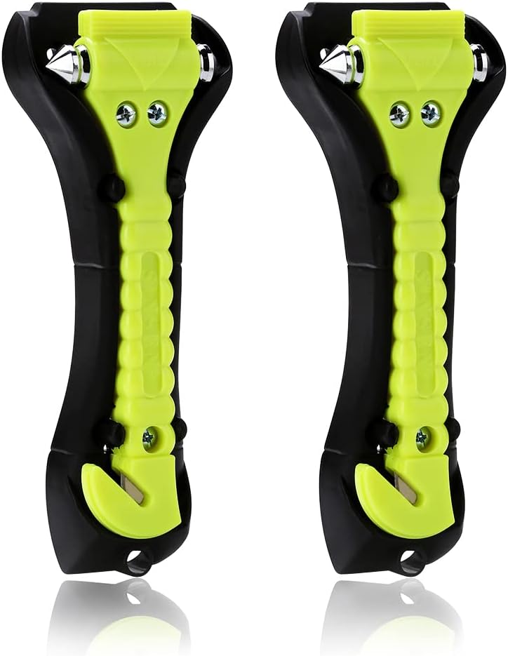 SINSEN Car Safety Hammer Set of 2 Emergency Escape Tool Auto Car Window Glass Hammer Breaker and Seat Belt Cutter Escape 2-in-1 for Family Rescue & Auto Emergency Escape Tools