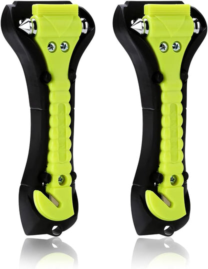 SINSEN Car Safety Hammer Set of 2 Emergency Escape Tool Auto Car Window Glass Hammer Breaker and Seat Belt Cutter Escape 2-in-1 for Family Rescue & Auto Emergency Escape Tools