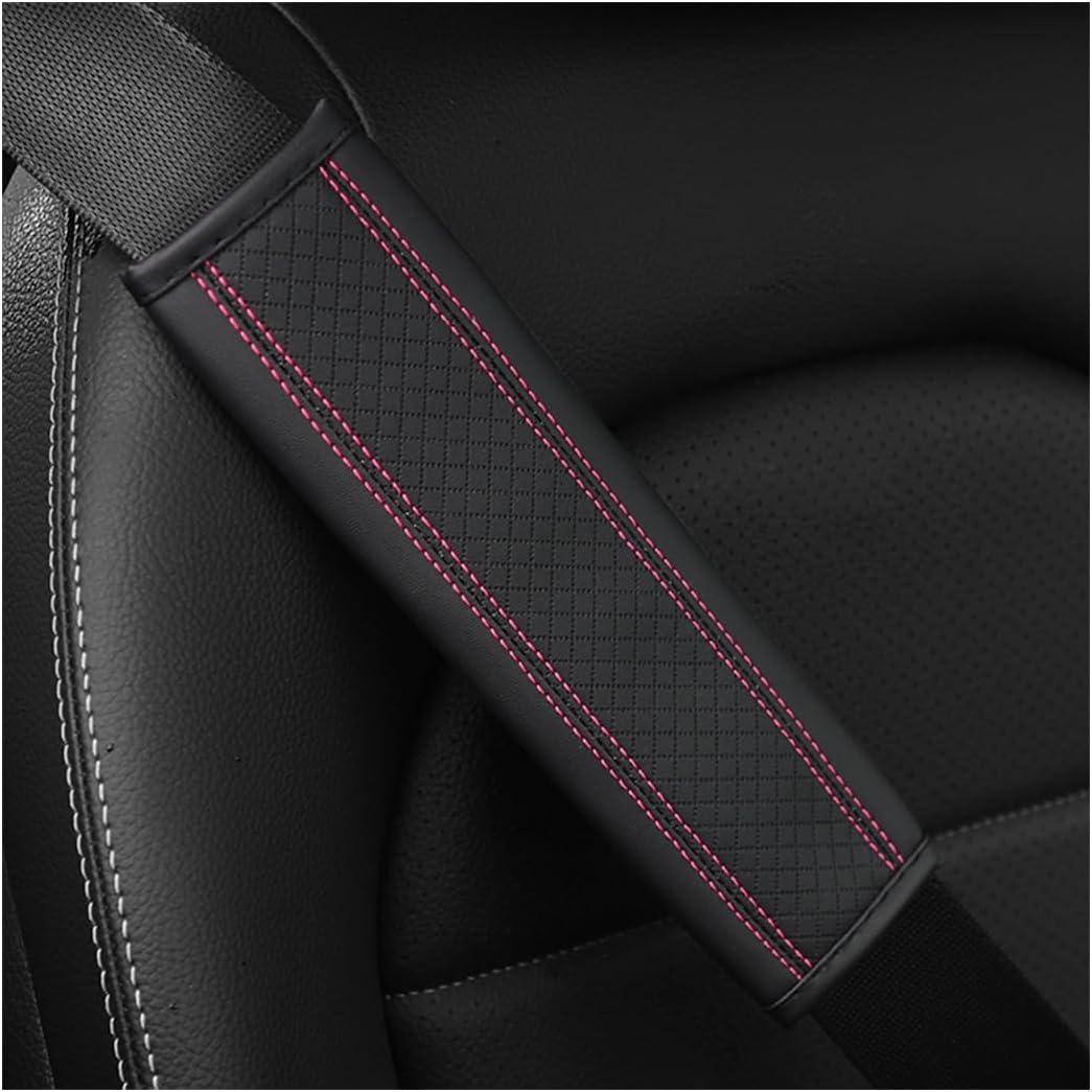 Osilly 2PCS Car Seat Belt Cover, Carbon Fiber Seatbelt Shoulder Protection, Soft Car Seat Belt Strap Cushion Protect Your Neck and Shoulder, Car Accessories Seat Belt Pad for Car Truck (Red)
