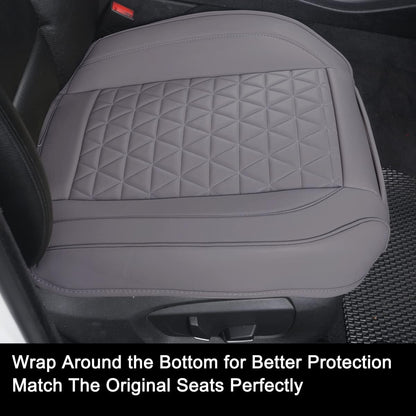 Black Panther Luxury Faux Leather Car Seat Cover Front Bottom Seat Cushion Cover, Anti-Slip and Wrap Around The Bottom, Fits 95% of Vehicles - 1 Piece,Black