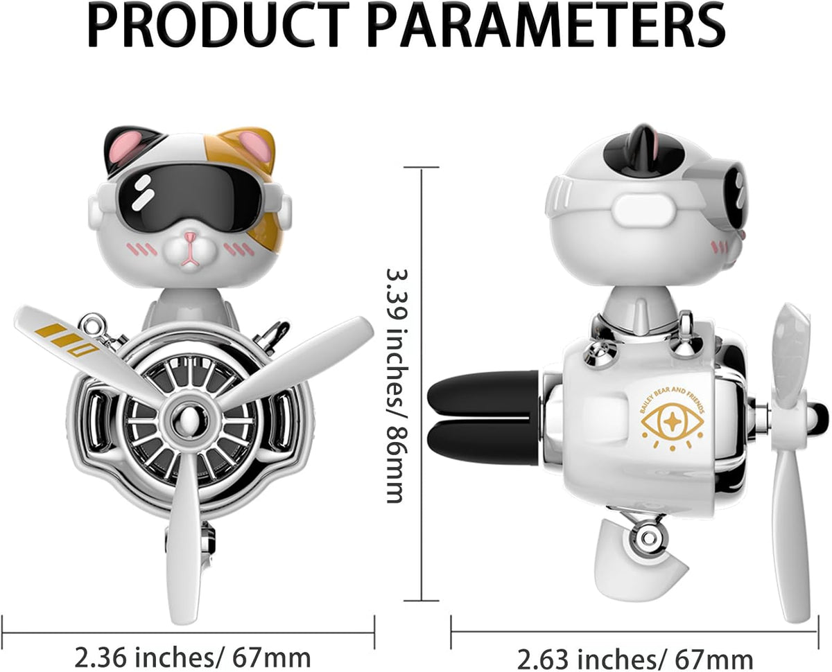 Pilot Car Air Freshener, Cute Dog Car Vent Clip Air Freshener Automotive Air Outlet Fan Diffuser, Automotive Interiors Vent Decoration (Shake Head Style - Dog)