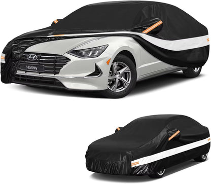 10 Layers Car Cover Custom Fit for Mercedes Benz C Class C250 C300 C43 C63 (1993-2026), Waterproof All Weather for Automobiles, Outdoor Full Cover Sun Dust Rain Protection with Cotton. Black - Colors C