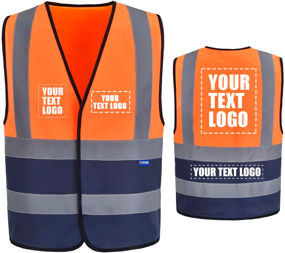 AYKRM 12 colour High visibility viz vest hi vis viz reflective work construction safety vest (XS-8XL) - Colors B
