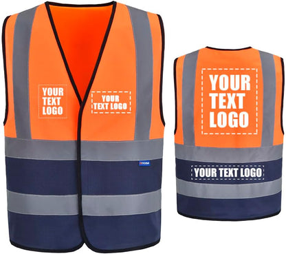 AYKRM 12 colour High visibility viz vest hi vis viz reflective work construction safety vest (XS-8XL) - Colors B