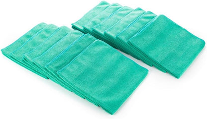 The Rag Company - The Edgeless Pearl - Professional Microfiber Detailing Towel for Ceramic Coating, Leveling & Sealant Removal, Scratch-Free & Tagless, 320gsm, 16x16 inches, Ice Grey - 12-Pack