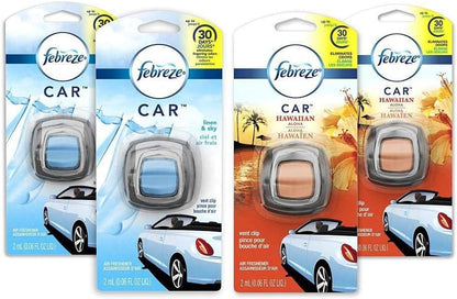 Febreze Car Air Freshener Vent Clip Platinum Ice Scent, .07 oz. Car Vent Clip, Pack of 4