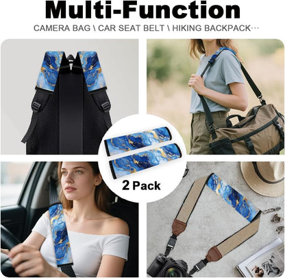 2Pcs Soft Auto Seat Belt Cover Pad Cute Cat Print Colorful Car Seatbelt Shoulder Cushion for Comfortable Driving, Compatible with All Cars' Seatbelt and Backpack Straps