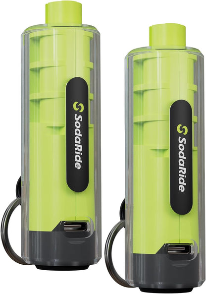 SodaRide Window Breaker Seatbelt Cutter with Flashlight,3 in 1 Car Escape Tool Key Chain,Safe Hammer Glass Breaker Under Water,2 Pack, Black Green