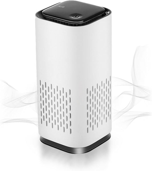 A1 2021 Mini HEPA USB-C Powered Air Purifier. Ultra Portable (5.2in tall, 6.7 ounces), Ultra Quiet. for Travel, In-Car and Desktop (White)