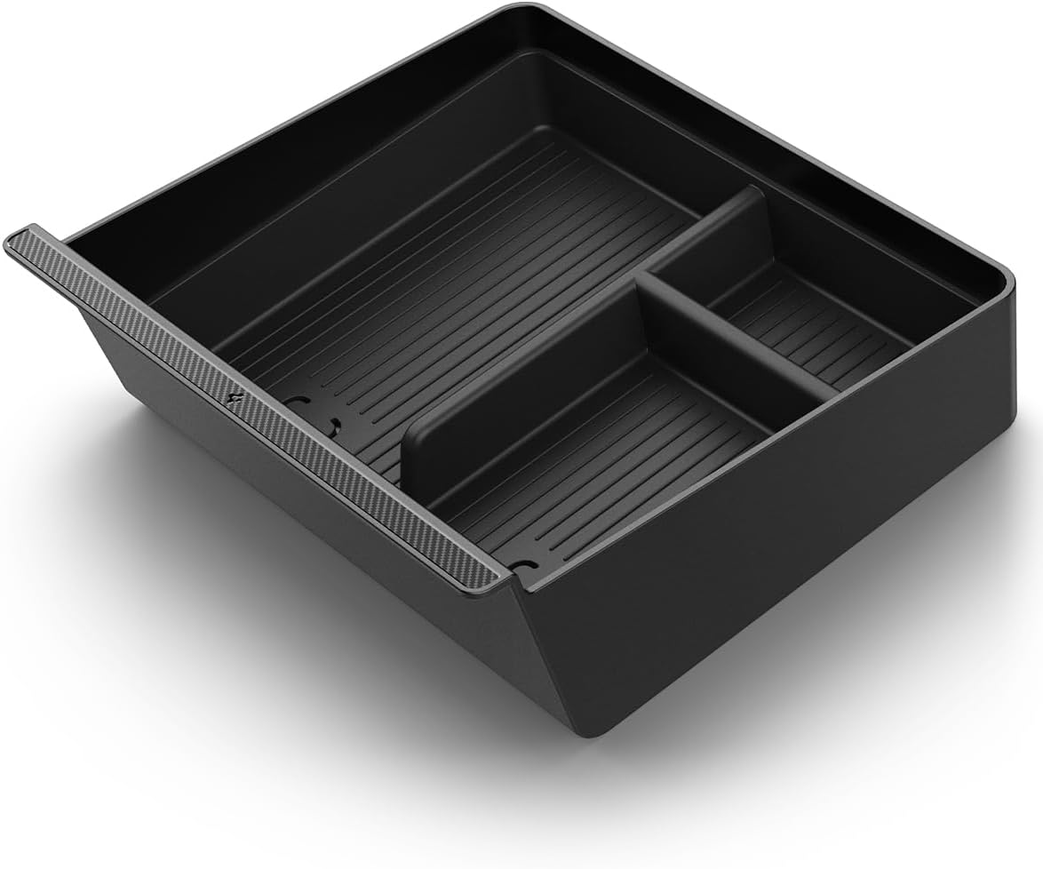 Spigen Center Console Organizer for Tesla Model Y Juniper (Only Premium & Performance 2026) and Model 3 Highland (Standard, Premium & Performance 2024/25/26) with Smooth Slide Technology - [Sliding]