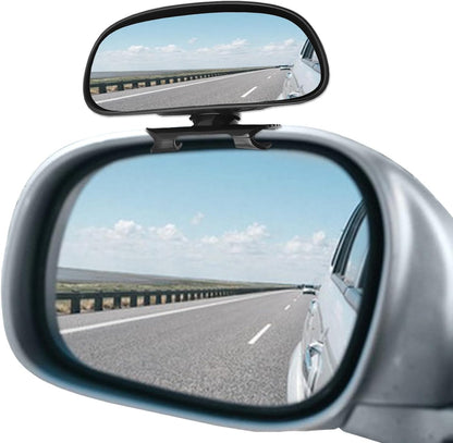 Blind Spot Mirror, HD Glass & ABS Housing, 360° Adjustable Convex Wide Angle Rear View Mirror, Stick-On Universal Fit for Car SUV Truck RV Van, Black (2, Round, Black Stick)