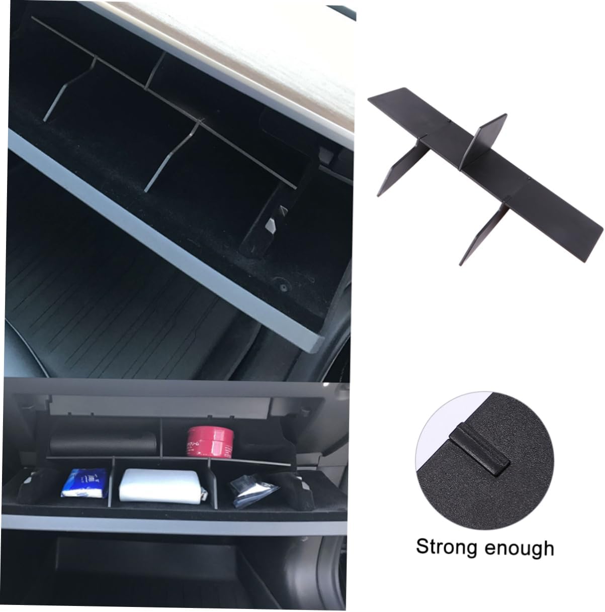 Glove Box Organizer Storage Insert Divider for Car Glove Compartment Divider Easy Installation Durable Console Organizer 13.58X2.75X0.11 Inch