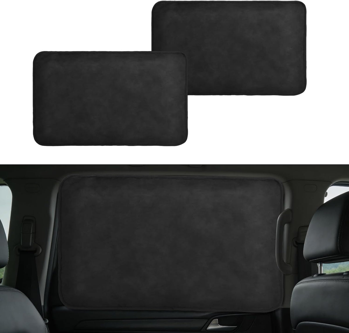 XCBYT Car Window Shades - 4 Pcs Car Privacy Curtains - 100% Block Light Car Window Covers - Magnetic Side Window Sun Shade Keeps Cooler for Breastfeeding, Taking a nap, Changing Clothes, Camping