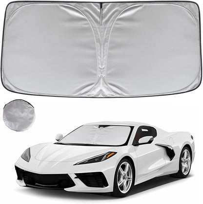KAYZT Windshield Sun Shade for 2019-2025 2026 Chevy Silverado 1500 /GMC Sierra 1500 2500HD 3500HD Foldable Sunshade Front Window Custom Fit Car Accessories - Colors C