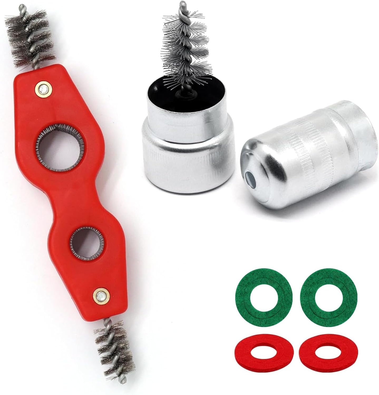 Battery Terminal Cleaner Kit, Battery Terminal Brush & 4 in 1 Copper Tubing Brush & 2pcs Anti-Corrosion Fiber Washers