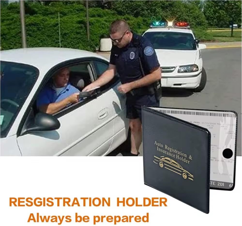 ESSENTIAL Car Auto Insurance Registration BLACK Document Wallet Holders 2 Pack - [BUNDLE, 2pcs] - Automobile, Motorcycle, Truck, Trailer Vinyl ID Holder & Visor Storage - Strong Closure On Each -