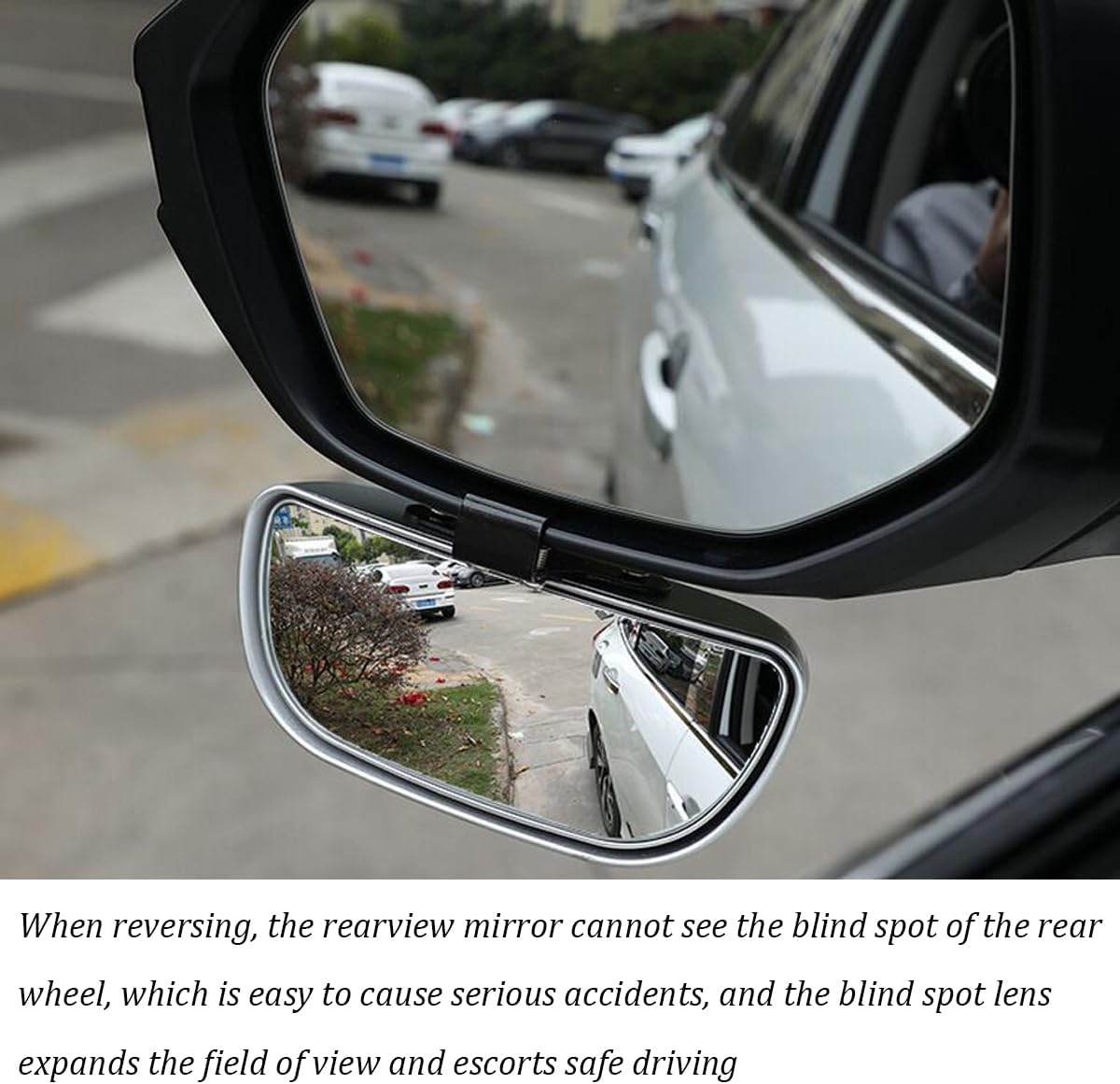 Mandark 2PCS Car Blind Spot Mirror, Rectangle HD Glass Convex Vehicle Rearview Mirror, Wide Angle Adjustible Auto Exterior Blindspot Side View Mirror, Universal for SUV, Sedan, Truck (Black)
