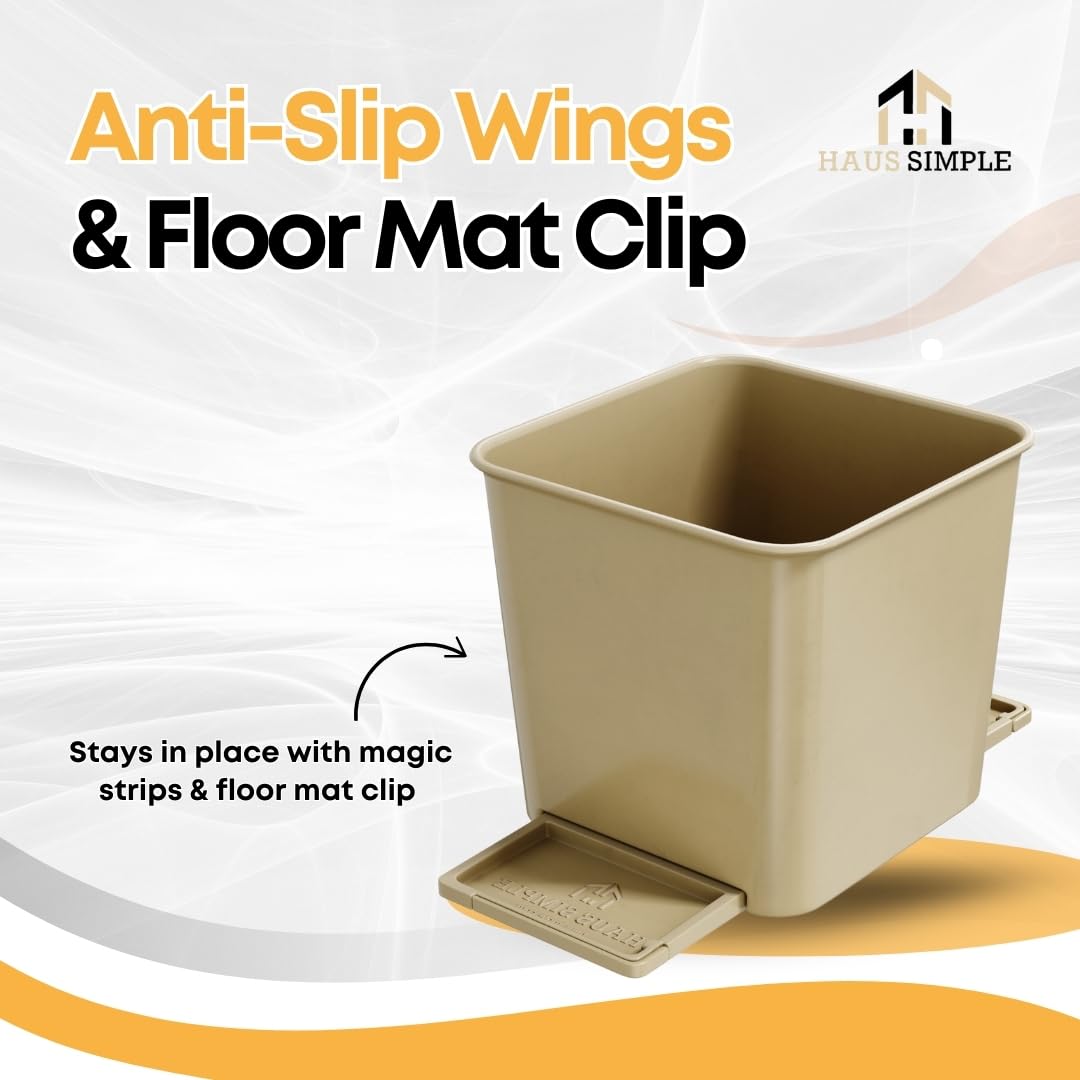 Car Trash Can with Stability Wings – Leakproof Portable Garbage Bin for Fabric & Rubber Mats – Compact Durable Plastic Auto Organizer for Cars, SUVs, Trucks (Black, Large)