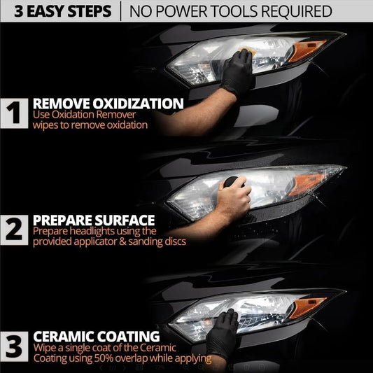 QIFOR Automotive Headlight Restoration Kit Oxidized and Yellowed Automotive Headlamps Blurring Enhanced Crystallization Coating Refurbisher,Maximum Gloss & Shine