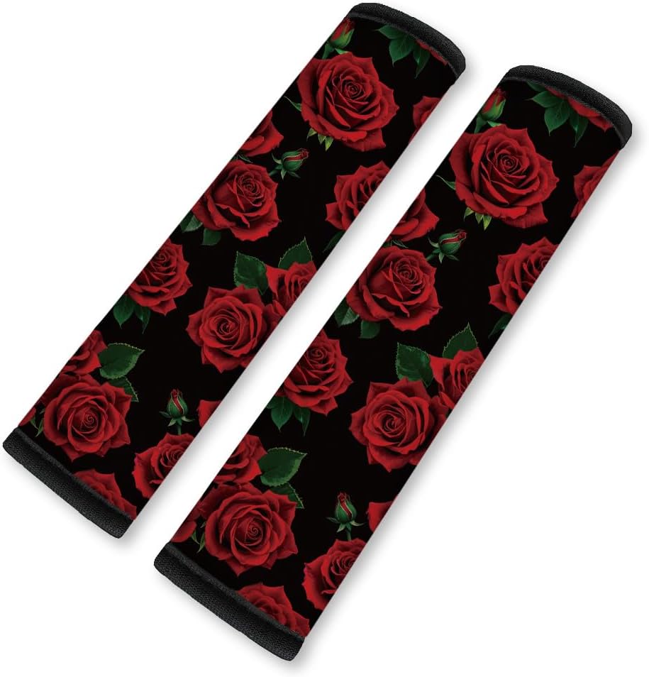 2Pcs Soft Auto Seat Belt Cover Pad Cute Cat Print Colorful Car Seatbelt Shoulder Cushion for Comfortable Driving, Compatible with All Cars' Seatbelt and Backpack Straps