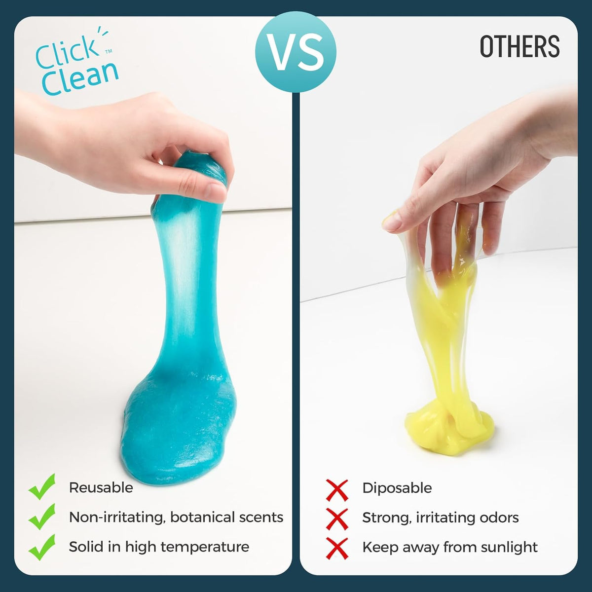 CLICK CLEAN Cleaning Gel for Car, 7oz Car Detailing Tools, Cleaning Putty Gel, Car Interior Cleaner Universal Dust Cleaner for Keyboard, Laptop, Air Vents