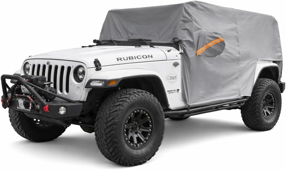 Car Cover Waterproof All Weather for Automobiles, Outdoor Full Exterior Covers for Sedan Black(Suggest Car Length from 194"-208")