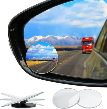 Blind Spot Mirror for Cars LIBERRWAY Car Side Mirror Auto Wide Angle Convex Rear View Stick On Design, Adjustable, 2 Pack