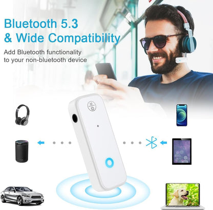 Bluetooth 5.4 AUX Adapter for Car, 2 in 1 Bluetooth Transmitter Receiver for TV Headphones Home Stereo Speaker, Hands-Free Calls, 3.5mm Wireless Audio Adapter