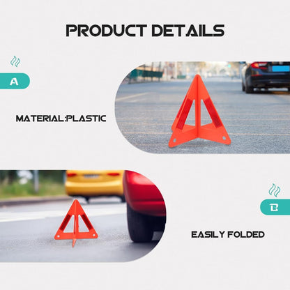 ULTECHNOVO 6-Pack Foldable Emergency Safety Triangles, DOT Compliant Reflective Roadside Warning Triangles for Vehicle Breakdown and Accident, High-Visibility Hazard Signs for Truck and Car Road Safet