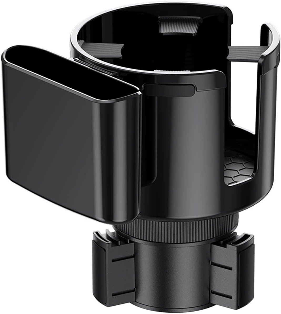 2-in-1 Car Cup Holder Expander with Phone Holder, 2.6“-3.93” Vehicle Cupholder Extender Adapter with Adjustable Base, Universal Multifunctional Auto Insert Drink Holder Expander