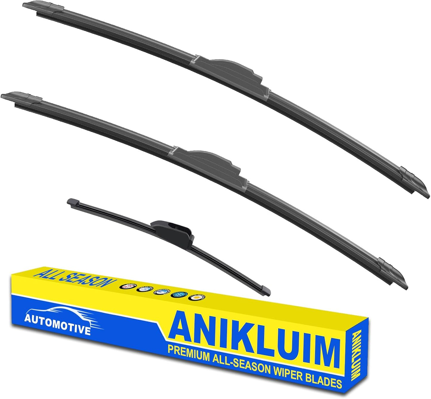 ANIKLUIM® 28"+28" Wiper Blades with 16" Rear Wiper Blade Set Replacement for 1996-2007 Caravan Town & Country Windshield Wipers Original Factory Quality (Pack of 3) - Colors A