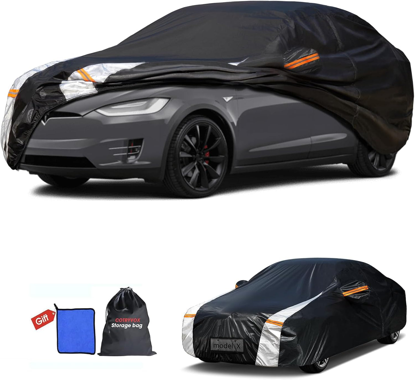 Large SUV Car Cover for Chevy Suburban 100% Waterproof All Weather, Heavy Duty Outdoor Full Exterior Covers Rain Sun Wind UV Protection. - Colors D